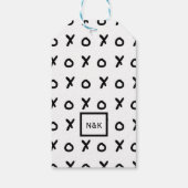 Wit & Zwart X O XO X&O's trendy cute Cadeaulabel (Achterkant)