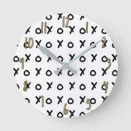 Wit & Zwart X O XO X&O's Trendy Cute Ronde Klok