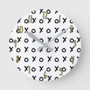 Wit & Zwart X O XO X&O's Trendy Cute Ronde Klok