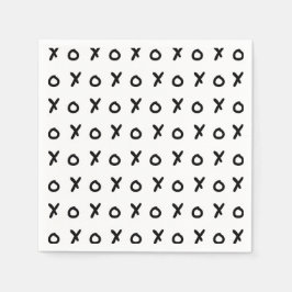 Wit & Zwart X O XO X&O's Trendy Cute Servet