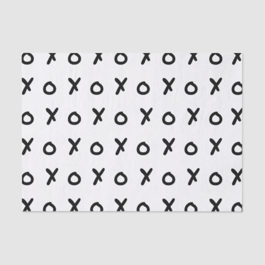 Wit & Zwart X O XO X&O's Trendy Cute Tissuepapier (Voorkant)