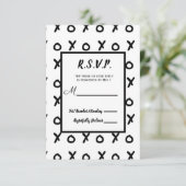 Wit & Zwart X O XO X&O's Trendy RSVP Antwoord (Staand voorkant)
