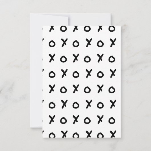 Wit & Zwart X O XO X&O's Trendy RSVP Antwoord (Achterkant)