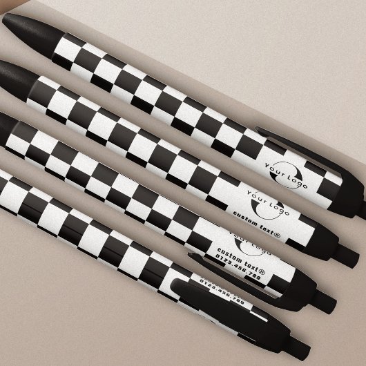 Wit & zwart Zakelijk logo Bedrijfsmerk Checkers Zwarte Inkt Pen