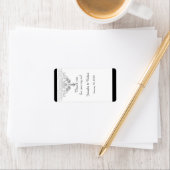 Wit Zwart Zilver Damast Bruiloft Lip Balm Label (Insitu)
