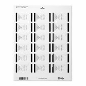 Wit Zwart Zilver Damast Bruiloft Lip Balm Label (Full Sheet)