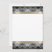 Wit, zwart, zilver en goud - repetitief diner kaart (Achterkant)