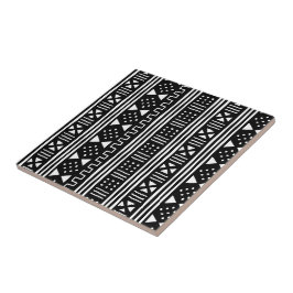 Wit | Zwarte Afrikaanse modderKleding verwisselbar Tegeltje