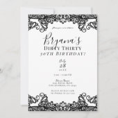Wit & Zwarte Kant Chic Vies 30 30ste Verjaardag    Kaart (Voorkant)