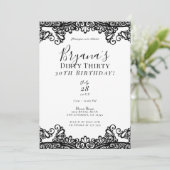 Wit & Zwarte Kant Chic Vies 30 30ste Verjaardag    Kaart (Staand voorkant)