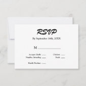 Wit/Zwarte RSVP Kaart (Voorkant)