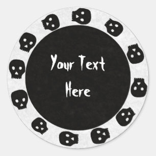 Wit-zwarte schedel Stickers