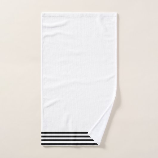 Wit + Zwarte Strepen Bad Handdoek (Handdoek)