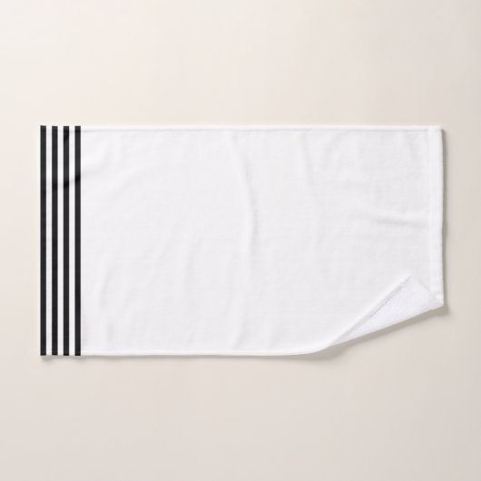 Wit + Zwarte Strepen Bad Handdoek (Handdoek)