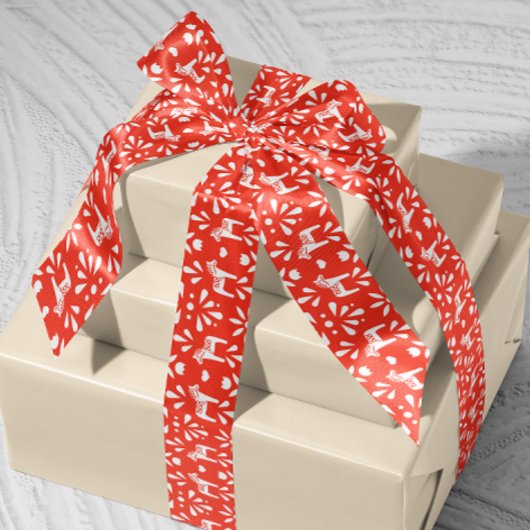 Wit Zweeds Dala Paard Rood Vakantie Gift Lint