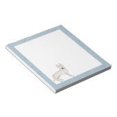 Wit Zwitsers Herder Wit GSD Cartoon Hond Blauw Notitieblok (Schuin)