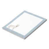 Wit Zwitsers Herder Wit GSD Cartoon Hond Blauw Notitieblok (Linkerzijde)