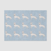 Wit Zwitsers Herder Wit GSD Hond Patroon Blauw Tissuepapier (Voorkant)