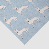 Wit Zwitsers Herder Wit GSD Hond Patroon Blauw Tissuepapier (Detail)