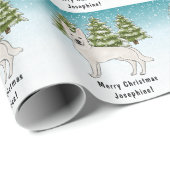 Wit Zwitsers Herder Wit GSD Hond Winterbos Cadeaupapier (Rol Hoek)