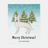Wit Zwitsers Herder Wit GSD Hond Winterbos Fleece Deken (Voorkant)