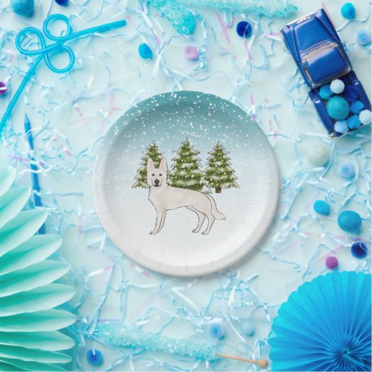 Wit Zwitsers Herder Wit GSD Hond Winterbos Papieren Bordje (Feest)