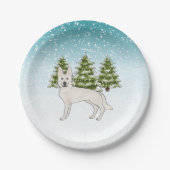 Wit Zwitsers Herder Wit GSD Hond Winterbos Papieren Bordje (Voorkant)