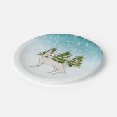 Wit Zwitsers Herder Wit GSD Hond Winterbos Papieren Bordje (Gekanteld)