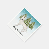 Wit Zwitsers Herder Wit GSD Hond Winterbos Servet (Hoek)