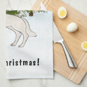 Wit Zwitsers Herder Wit GSD Hond Winterbos Theedoek (Quarter Fold)