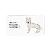 Wit Zwitsers Herder Wit GSD Met Aangepaste Tekst Etiket (Voorkant)