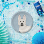 Wit Zwitsers Herder Wit GSD Schattige Hondenkop Bl Papieren Bordje (Feest)