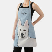 Wit Zwitsers Herder Wit GSD Schattige Hondenkop Bl Schort (Insitu)
