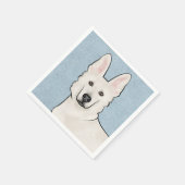 Wit Zwitsers Herder Wit GSD Schattige Hondenkop Bl Servet (Hoek)