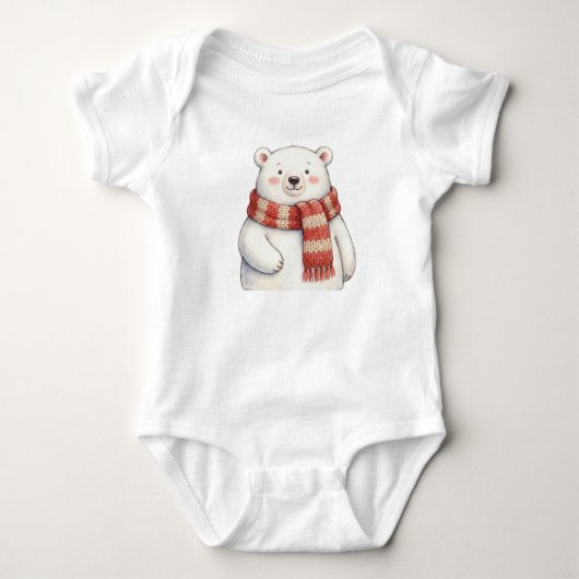 Witbeer Baby Body – Knuffel Sjaal Beer Romper (Voorkant)