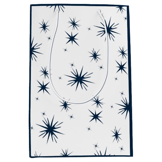 Witblauwe kerststaar medium cadeauzakje (Voorkant)