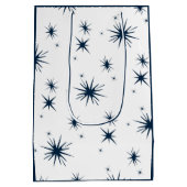 Witblauwe kerststaar medium cadeauzakje (Achterkant)