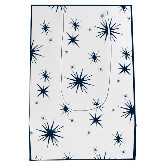 Witblauwe kerststaar medium cadeauzakje (Achterkant)