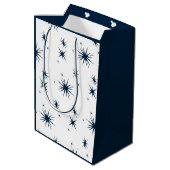 Witblauwe kerststaar medium cadeauzakje (Achterkant Gekanteld)