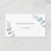 Witblauwe trouwresponswebsite QR code RSVP Informatiekaartje (Voorkant)