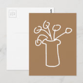 Witbloem moderne, eenvoudige overzichtskunst briefkaart (Voorkant / Achterkant)