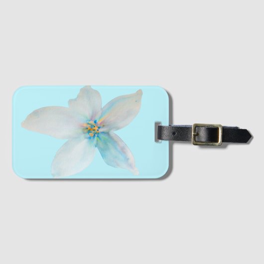 Witbloempastel voor waterverf bagagelabel (Voorkant (horizontaal))