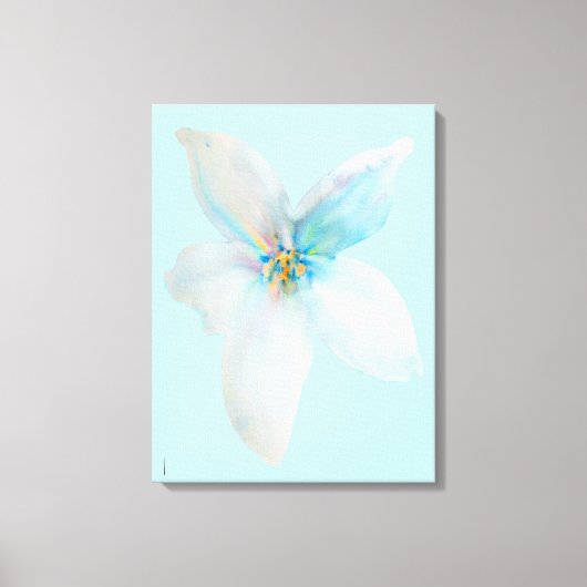 Witbloempastel voor waterverf canvas afdruk (Voorkant)