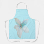 Witbloempastel voor waterverf schort (Voorkant)