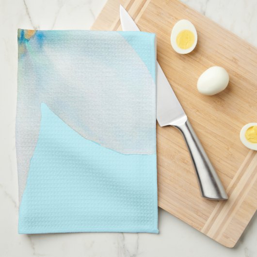 Witbloempastel voor waterverf theedoek (Quarter Fold)