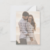 witboek bruiloft 2 foto ' s bedankt notitiekaartje (Achterkant)