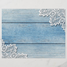  witboek met Denim Blue Wood Scrapbook