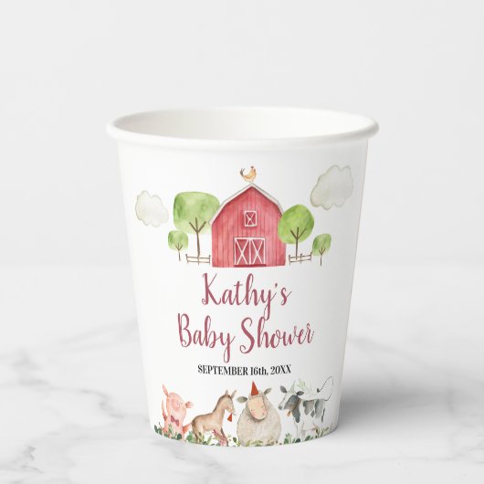 Witboek over het boerderij House Animals Barnyard  Papieren Bekers (Achterkant)