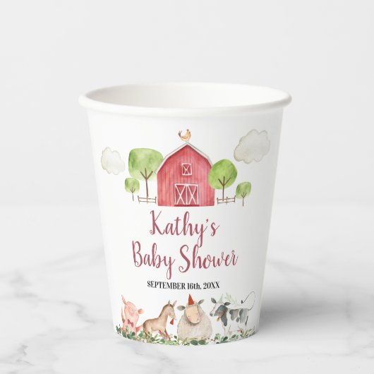 Witboek over het boerderij House Animals Barnyard  Papieren Bekers (Voorkant)