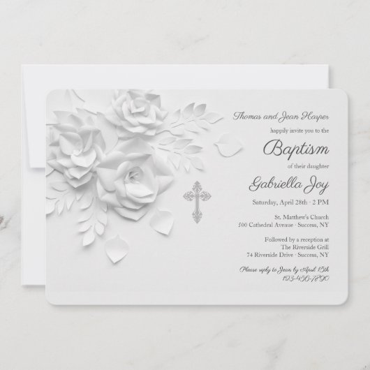 Witboek Rozen Religieus Kaart (Voorkant)